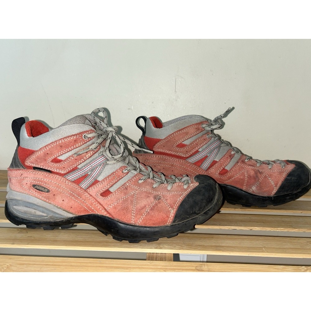 Asolo Trinity WP Waterproof Fire Red Suede Leather Hiking Boots Women's Size 6.5